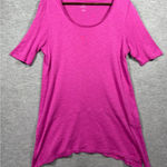 J.Jill Womens Shirt M Pima Dipped Hem Tunic Pink Casual Photo 0
