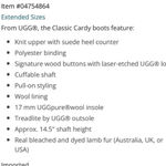 UGG  Classic Cardi Sweater Boots Size Seven Charcoal Metallic Shearling‎ Lined 7 Photo 14