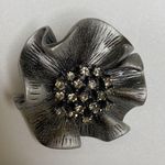 Premier Designs  “Camille” Brooch/Pin Crystal Silver Plated NWT OS Matte Floral Photo 1