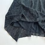 Theory NEW  Tie Neck Drape Silk Dress Midi Multi Speckle Black Photo 6