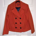 Merona  Women’s wool blend pea coat - Orange - Size Large Photo 0