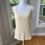 Jones New York  Butter Yellow Ribbed Square Neck Sleeveless Knit Top Size XL New Photo 10