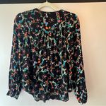 Anthropologie Black and Green Relaxed Bib Collar Blouse Photo 1