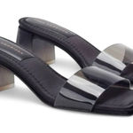 Good American NWOB Women's Block Heel Slide Sandal Black Size 7 Square Toe Photo 0