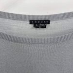 Theory  Gray Wool Silk Long Sleeve Boatneck Knit Mini Dress Photo 2