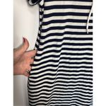 West Loop Women's Stripes Hooded Shift Mini Dress Blue & White Large NWOT Photo 3