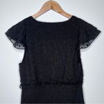 Foxiedox  Anthropologie Black Smocked Ruffle Tiered Mini Dress Size Small Photo 1