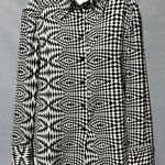 ZARA  Black White Geometric Print Long Sleeve Button Down Shirt size Medium Photo 0