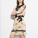 Coach Embroidered Prairie Dog Rose Dress Black Sequin Bow Dress Size 0 Photo 2