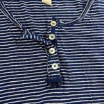 Free People We The S Small Hong Kong Henley Top Navy Striped Raw Hem Boho Beachy Photo 4