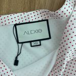Alexis  white polka dot satin asymmetrical skirt Photo 13