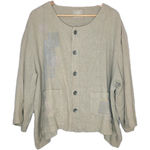 Vintage Blue Fish Clothing Hemp Lagenlook Oversized Button Top Jacket OS Tan Size M Photo 0