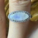 Natural Rainbow Moonstone Sterling Silver Ring Size 5.75 Photo 0