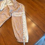 Solitaire  NWT Embroidered Long Sleeve Blouse Boho Tassel Tan Cream Size Large‎ Photo 7