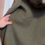 SANDRO PARIS OLIVE GREEN WOOL COAT WITH FUR TRIM HOOD SIZE 36 Photo 9