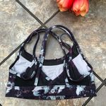 Lululemon Navy Watercolor Get Down Sports Bra Static Blossom Sz 4 Photo 4