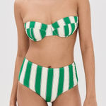 STAUD  Green Ivory Stripe Bikini Photo 0