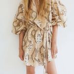 H&M  boho tunic mini dress with macrame shell belt sz large Photo 1