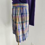 American Vintage Vintage GAP 90s High Waisted Plaid Pleated Shorts Muted Yellow Green Blue 2 Photo 3