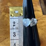 Natural Aquamarine Sterling Silver Heart Ring Size 5.75 Photo 7