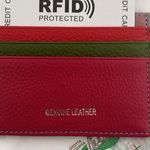 🇮🇹 Firenze Genuine Leather Multicolored Double Sided Credit Card Holder Photo 1