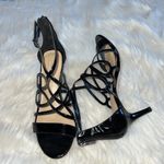 Antonio Melani Black Patent Leather Caged Strappy Heels Size 7 Photo 1