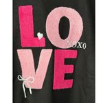 Jess Lea Love Chenille XOXO Sweatshirt Pink Valentine's‎ Women Size Large New Black Photo 5