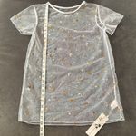 Women's Sheer Star and Moon Lightweight Swimwear Coverup Size S NWT White Photo 4