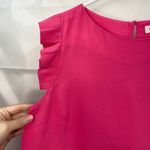 Monteau  Los Angeles women's pink ruffle cap sleeve business attire blouse M Photo 1