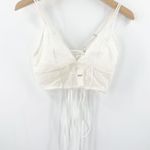 Aerie Bralette Size Medium Lace Embroidered Longline Bra Corset Cream Flower NWT Photo 1
