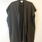 Coldwater Creek  Sleeveless Cardigan Black Open Front Knit Duster Sz MP EUC Photo 0