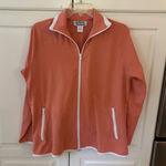 Anthony Richards Coral Orange Zip Up Jacket Long Sleeve Lightweight Women LG Size undefined Photo 0