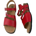 *Haflinger Comfort Sandals Womens Size 40 Red Leather Strappy Coastal Grandma Photo 1