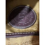 Etienne Aigner Purse~ Beige Linen Blend~Burgundy Trim~Snap Close Gold Hardware Photo 7