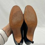 Jack Rogers Vtg  80’s Navy Blue Leather Peep Toe Heels With Rosette Size 8 S Photo 3