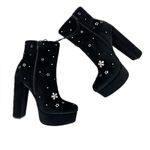 EXPRESS NEW - Rhinestone Embellished Platform Heeled Ankle Boots - Size 6 Photo 7