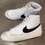 Nike Blazer Mid 77 Vintage White Black Leather Sneakers Shoes Women US 8 Photo 0