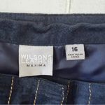 wilson's leather Vintage Wilson Leather Maxima Suede Navy Striped Pencil Pants Size 16 Photo 3