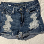 American Eagle  Outfitters Ripped Blue Jean Shorts Photo 0
