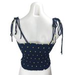 ZARA Blue Yellow Polka Dots Knit Sleeveless Cami Camisole Tank Crop Top Size L Photo 1