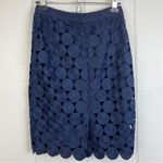 Ann Taylor Factory Navy Blue Circle Lace Overlay Pencil Skirt Size 0 Photo 2