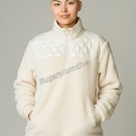 LuLaRoe Cream High Pile Fleece Pullover Jacket LARGE Plush Cozy Outdoor Quilted Photo 0