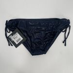 Norma Kamali Jason Bikini Bottoms Size Medium NWT True Navy Metallic Side Tie Photo 1