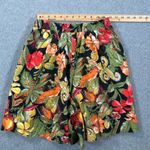Vintage Connections Tropical Bird High Rise Shorts Women's Large 16/18 Elastic Black Photo 5