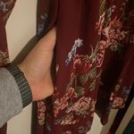 Xhilaration Xhiliration Red Floral Boho Fall Smocked Dress Preppy Dark Academia POCKETS Photo 5