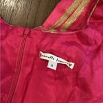 Nanette Lepore  Pink Striped Silk Linen Sleeveless mini v neck dress 6 Photo 9