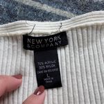 New York & Company Cream Knit Ribbed Tank Top White Size L Photo 2