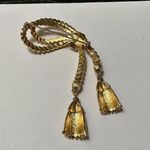 Avon Gold Tone Knotted Rope Brooch Pin Solid Dangling Tassels NWOT Photo 7