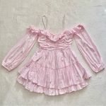 Love Shack Fancy  Pink Ruffle Mini Dress Photo 2