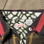 Tizzie cape cod fringe plaid tunic in red, olive green and black w/contrast cuff Photo 2